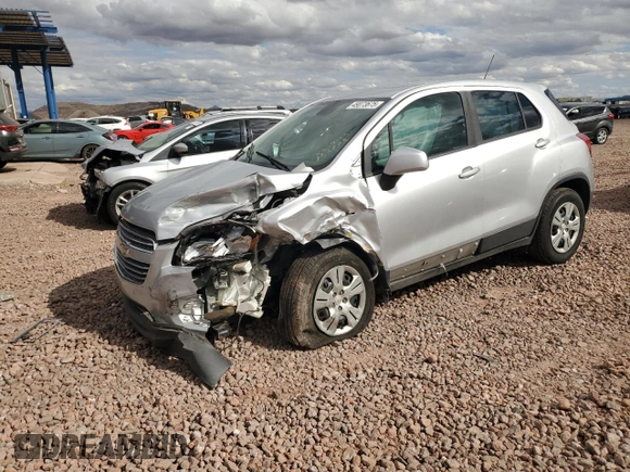 2016 Chevrolet Trax LS with VIN KL7CJKSB8GB756773, listed as a Copart auction lot 49073675 with 60,016 mi miles and Salvage Title. Bid and sale history available at carsss.com. Image 1.