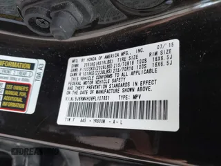 2015 Honda CR-V LX with VIN 5J6RM4H38FL107851, listed as a IAAI auction lot 42080609 with 108,610 mi miles and . Bid and sale history available at DreamBid. Image 9.