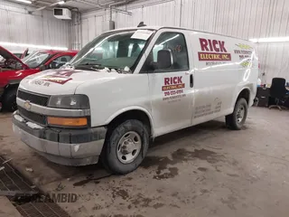 2019 Chevrolet Express Cargo with VIN 1GCWGAFG5K1321545, listed as a IAAI auction lot 41554480 with 43,749 mi miles and . Bid and sale history available at DreamBid. Image 18.