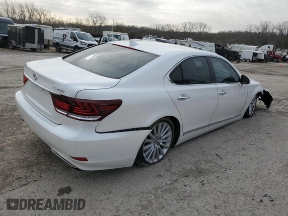 2016 Lexus LS 460 z VIN JTHCL5EF2G5026979, wystawiony jako Copart lot #50082125 z przebiegiem 99 336 mil mil oraz Szkoda całkowita • Salvage title. Historia ofert i sprzedaży dostępna na DreamBid. Obrazek 3.