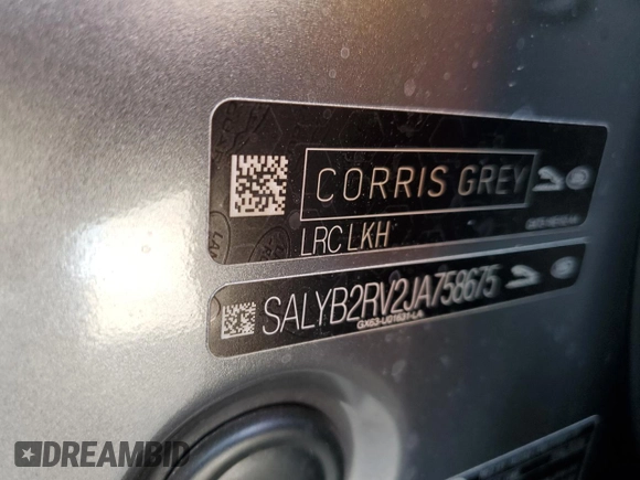2018 Land Rover Range Rover Velar S with VIN SALYB2RV2JA758675, listed as a Copart auction lot 65930853 with 41,851 mi miles. Bid and sale history available at carsss.com. Image 13.