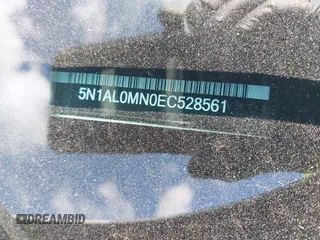 2014 Infiniti QX60 with VIN 5N1AL0MN0EC528561, listed as a IAAI auction lot 42411619 with 178,088 mi miles and . Bid and sale history available at DreamBid. Image 9.