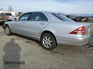 2001 Mercedes-Benz S-Class with VIN WDBNG75JX1A141485, listed as a Copart auction lot 42326195 with 198,468 mi miles and Salvage Title. Bid and sale history available at carsss.com. Image 2.