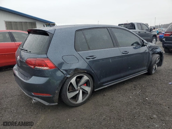 2019 Volkswagen Golf GTI S with VIN 3VW5T7AU0KM024125, listed as a Copart auction lot 45968945 with 52,489 mi miles and Salvage Title. Bid and sale history available at carsss.com. Image 3.
