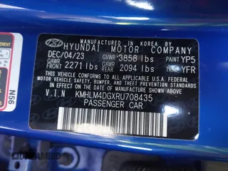 2024 Hyundai Elantra SEL with VIN KMHLM4DGXRU708435, listed as a IAAI auction lot 41966818 with 10,246 mi miles and . Bid and sale history available at DreamBid. Image 9.