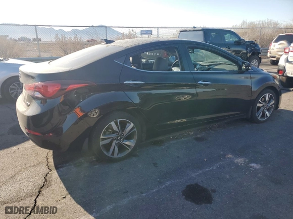 2014 Hyundai Elantra Limited with VIN 5NPDH4AE1EH494956, listed as a Copart auction lot 43172735 with 66,312 mi miles and Salvage Title. Bid and sale history available at carsss.com. Image 3.