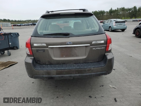 2008 Subaru Outback i with VIN 4S4BP61C987306693, listed as a Copart auction lot 56341745 with Not provided miles and Salvage title. Bid and sale history available at DreamBid. Image 6.