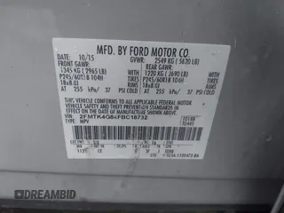 2015 Ford Edge SE z VIN 2FMTK4G84FBC18732, wystawiony jako IAAI lot #40458954 z przebiegiem 145 045 mil mil oraz . Historia ofert i sprzedaży dostępna na DreamBid. Obrazek 9.