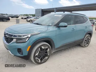 2024 Kia Seltos SX with VIN KNDETCA71R7637980, listed as a Copart auction lot 57893055 with 10,465 mi miles and Salvage title. Bid and sale history available at DreamBid. Image 1.