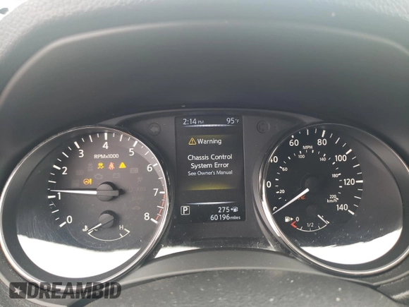 2017 Nissan Rogue SV with VIN KNMAT2MV4HP616669, listed as a Copart auction lot 62402375 with 60,196 mi miles and Salvage title. Bid and sale history available at DreamBid. Image 9.