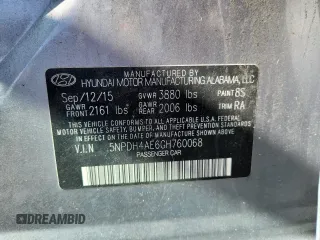 2016 Hyundai Elantra SE z VIN 5NPDH4AE6GH760068, wystawiony jako Copart lot #60144365 z przebiegiem 153 856 mil mil oraz Szkoda całkowita • Salvage title. Historia ofert i sprzedaży dostępna na DreamBid. Obrazek 12.