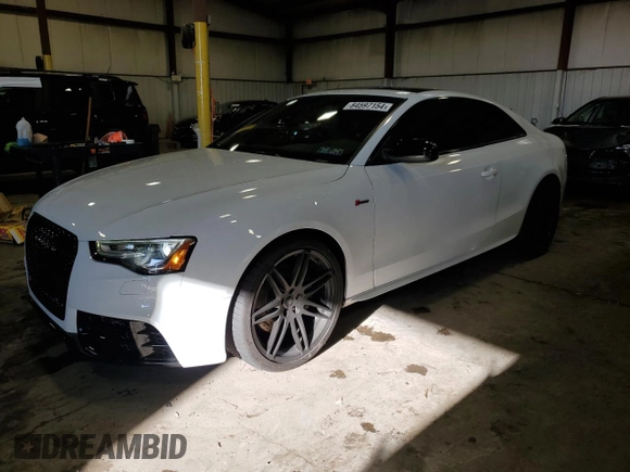 2017 Audi S5 Premium Plus with VIN WAUC4AFR1HA000525, listed as a Copart auction lot 84597154 with 47,042 mi miles and Salvage Title. Bid and sale history available at carsss.com. Image 1.