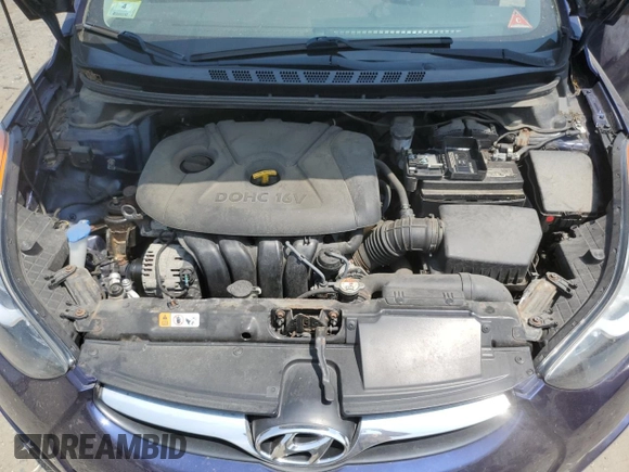 2013 Hyundai Elantra GLS with VIN 5NPDH4AE5DH444849, listed as a Copart auction lot 63580045 with 45,755 mi miles and Salvage title. Bid and sale history available at DreamBid. Image 11.
