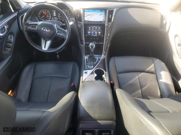 2018 Infiniti Q50 3.0t LUXE with VIN JN1EV7ARXJM440074, listed as a Copart auction lot 75623894 with 57,897 mi miles and Salvage Title. Bid and sale history available at carsss.com. Image 8.