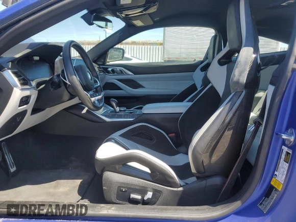 2021 BMW M4 Competition with VIN WBS33AZ03MCG77153, listed as a Copart auction lot 49113644 with 21,147 mi miles and Salvage Title. Bid and sale history available at carsss.com. Image 7.