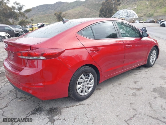 2017 Hyundai Elantra SE with VIN KMHD74LF8HU121511, listed as a IAAI auction lot 41741418 with 90,233 mi miles. Bid and sale history available at carsss.com. Image 4.