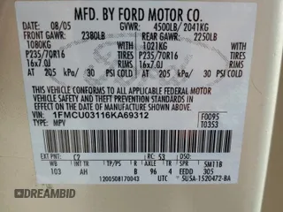 2006 Ford Escape XLT with VIN 1FMCU03116KA69312, listed as a Copart auction lot 70773514 with 164,079 mi miles and Salvage Title. Bid and sale history available at carsss.com. Image 13.