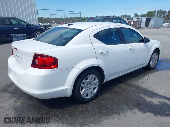 2012 Dodge Avenger SE with VIN 1C3CDZAB1CN132847, listed as a IAAI auction lot 41778942 with 176,218 mi miles. Bid and sale history available at carsss.com. Image 4.
