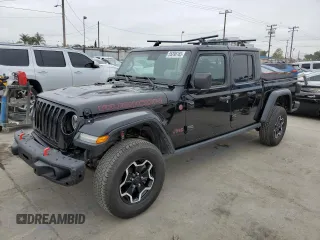 2020 Jeep Gladiator Rubicon with VIN 1C6JJTBG8LL101214, listed as a Copart auction lot 55298165 with 68,944 mi miles and Salvage Title. Bid and sale history available at DreamBid. Image 1.