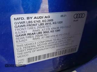 2021 Audi SQ5 Prestige with VIN WA1C4AFY3M2113479, listed as a Copart auction lot 40798464 with 20,925 mi miles and . Bid and sale history available at DreamBid. Image 13.