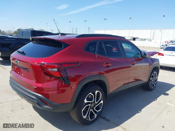 2025 Chevrolet Trax 2RS with VIN KL77LJEP7SC134911, listed as a IAAI auction lot 41714820 with 2,201 mi miles. Bid and sale history available at carsss.com. Image 4.