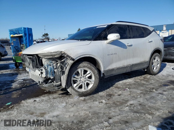 2021 Chevrolet Blazer LT with VIN 3GNKBHR49MS541772, listed as a Copart auction lot 46222455 with 39,369 mi miles and Salvage title. Bid and sale history available at DreamBid. Image 1.