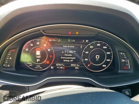 2017 Audi Q7 Prestige with VIN WA1VAAF72HD028376, listed as a Copart auction lot 56386995 with 87,027 mi miles and Salvage title. Bid and sale history available at DreamBid. Image 9.