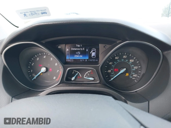 2013 Ford Focus SE with VIN 1FADP3F29DL103337, listed as a IAAI auction lot 41588416 with 116,720 mi miles. Bid and sale history available at carsss.com. Image 7.