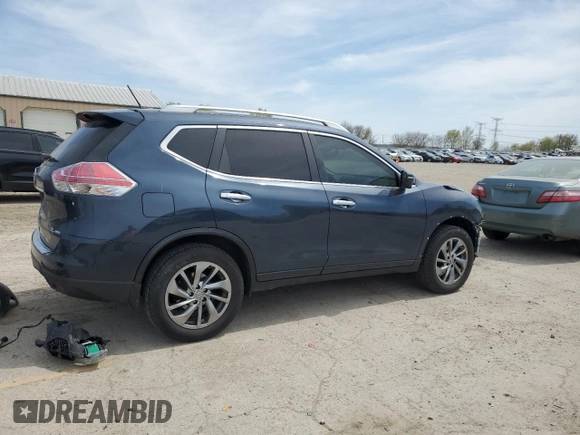 2015 Nissan Rogue SL with VIN 5N1AT2MV9FC906096, listed as a Copart auction lot 53348705 with 119,287 mi miles and Salvage Title. Bid and sale history available at DreamBid. Image 3.