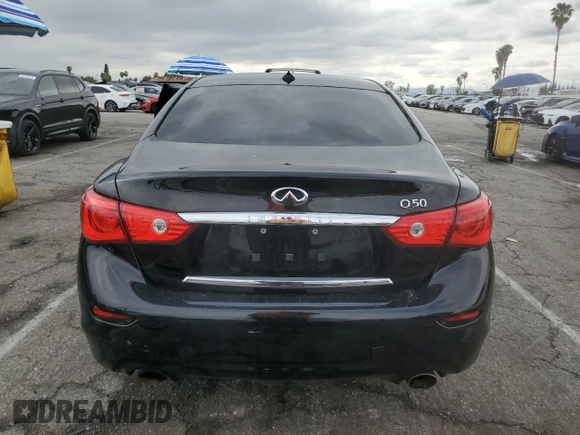 2016 Infiniti Q50 2.0t Premium with VIN JN1CV7AP4GM202199, listed as a Copart auction lot 48600515 with 112,485 mi miles and Salvage Title. Bid and sale history available at carsss.com. Image 6.