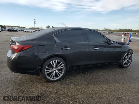 2023 Infiniti Q50 SENSORY with VIN JN1EV7CR1PM543311, listed as a Copart auction lot 49888555 with 15,748 mi miles and Salvage Title. Bid and sale history available at carsss.com. Image 3.