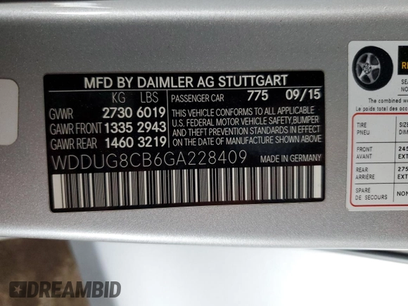 2016 Mercedes-Benz S 550 with VIN WDDUG8CB6GA228409, listed as a Copart auction lot 53728155 with 65,396 mi miles and Salvage Title. Bid and sale history available at carsss.com. Image 13.