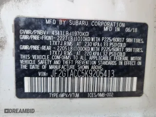 2019 Subaru Crosstrek Premium with VIN JF2GTACC5K9205413, listed as a Copart auction lot 85535984 with 85,009 mi miles and Salvage Title. Bid and sale history available at carsss.com. Image 12.