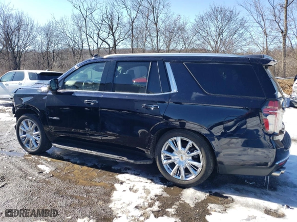 2022 Chevrolet Tahoe High Country with VIN 1GNSKTKL2NR173072, listed as a Copart auction lot 46648215 with 29,592 mi miles and Salvage Title. Bid and sale history available at carsss.com. Image 2.