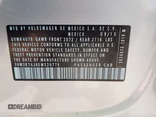 2014 Volkswagen Jetta S with VIN 3VW2K7AJ6EM220778, listed as a IAAI auction lot 42035805 with 131,524 mi miles and . Bid and sale history available at DreamBid. Image 9.