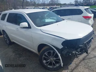 2019 Dodge Durango GT Plus with VIN 1C4RDJDG6KC691545, listed as a IAAI auction lot 41744250 with 108,422 mi miles and . Bid and sale history available at DreamBid. Image 1.