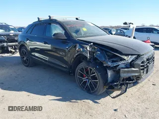 2023 Audi Q8 Premium Plus z VIN WA1EVBF11PD036361, wystawiony jako IAAI lot #41376393 z przebiegiem 7 723 mil mil oraz . Historia ofert i sprzedaży dostępna na DreamBid. Obrazek 1.