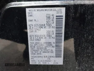 2020 Nissan Pathfinder SV z VIN 5N1DR2BN4LC641890, wystawiony jako IAAI lot #42031252 z przebiegiem 74 492 mil mil oraz . Historia ofert i sprzedaży dostępna na DreamBid. Obrazek 9.