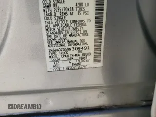 2009 Nissan Titan SE with VIN 1N6BA07D59N309491, listed as a Copart auction lot 88947185 with Not Provided miles and Salvage Title. Bid and sale history available at carsss.com. Image 12.