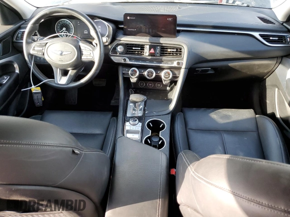 2022 Genesis G70 2.0T with VIN KMTG34TA2NU094241, listed as a Copart auction lot 73439144 with 52,352 mi miles and Salvage Title. Bid and sale history available at DreamBid. Image 8.