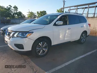 2019 Nissan Pathfinder S with VIN 5N1DR2MN7KC634136, listed as a IAAI auction lot 42195038 with 102,619 mi miles and . Bid and sale history available at DreamBid. Image 17.