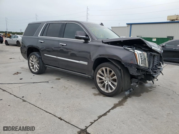 2017 Cadillac Escalade Premium Luxury with VIN 1GYS3CKJ3HR397003, listed as a Copart auction lot 57629104 with 104,645 mi miles and Salvage Title. Bid and sale history available at carsss.com. Image 4.