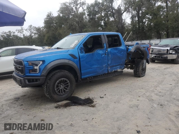 2020 Ford F-150 Raptor with VIN 1FTFW1RG2LFB42527, listed as a Copart auction lot 46170725 with 59,009 mi miles and Salvage Title. Bid and sale history available at carsss.com. Image 1.
