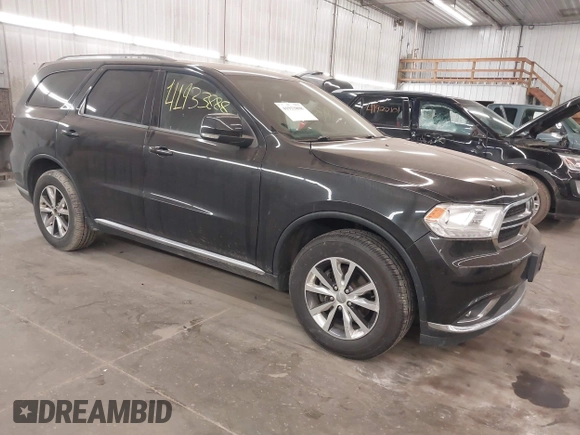 2016 Dodge Durango Limited with VIN 1C4RDJDGXGC331069, listed as a IAAI auction lot 41933888 with 164,147 mi miles and . Bid and sale history available at DreamBid. Image 1.