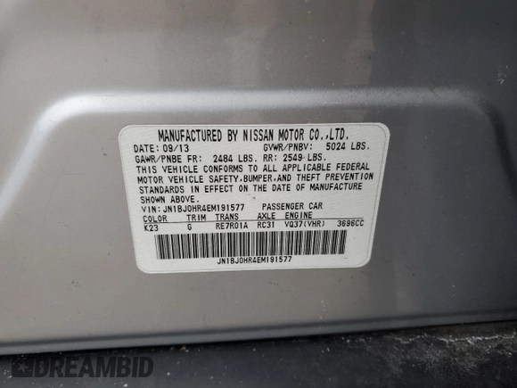 2014 Infiniti QX50 Journey with VIN JN1BJ0HR4EM191577, listed as a Copart auction lot 77344954 with 0 mi miles and Salvage Title. Bid and sale history available at carsss.com. Image 14.