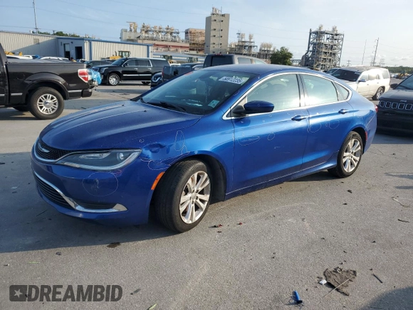 2015 Chrysler 200 Limited with VIN 1C3CCCAB1FN697104, listed as a Copart auction lot 58912235 with Not provided miles and Salvage title. Bid and sale history available at DreamBid. Image 1.