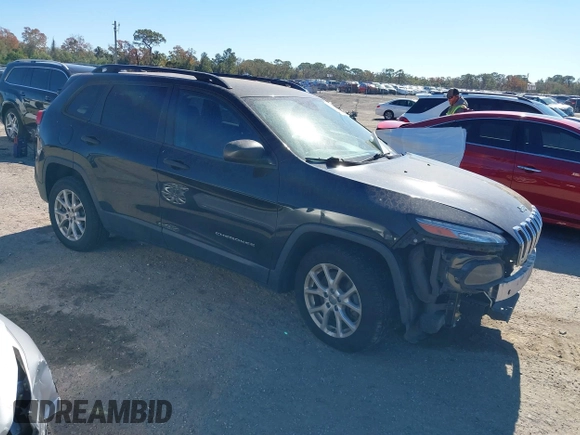 2016 Jeep Cherokee Sport with VIN 1C4PJLAS5GW376259, listed as a IAAI auction lot 41287458 with 92,075 mi miles and . Bid and sale history available at DreamBid. Image 1.