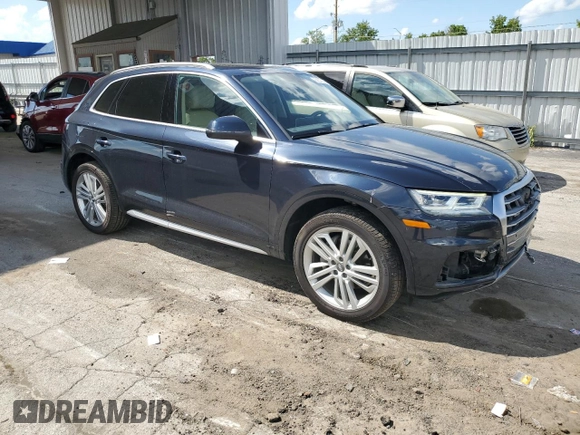 2018 Audi Q5 Premium Plus with VIN WA1BNAFY4J2083350, listed as a Copart auction lot 62327315 with 64,017 mi miles and Salvage title. Bid and sale history available at DreamBid. Image 4.