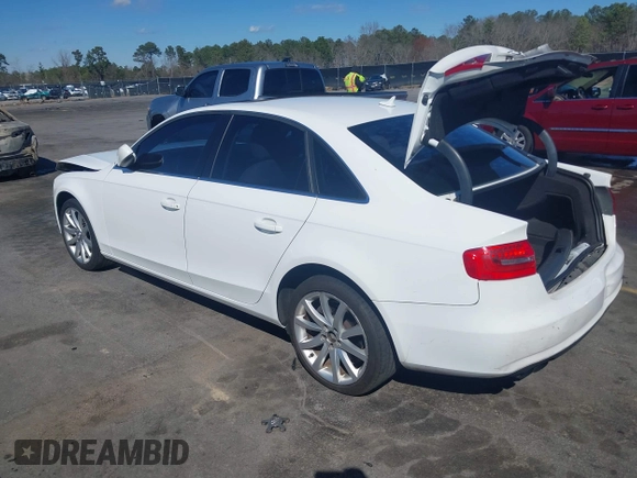 2013 Audi A4 Premium with VIN WAUAFAFL2DN049345, listed as a IAAI auction lot 41731822 with 195,719 mi miles. Bid and sale history available at carsss.com. Image 3.