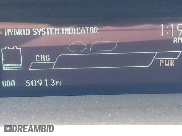 2013 Toyota Prius One with VIN JTDKN3DU6D1719665, listed as a IAAI auction lot 38765023 with 50,913 mi miles and . Bid and sale history available at DreamBid. Image 7.